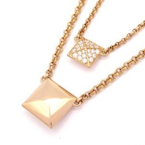 Hermès Clous de H Necklace H223208B 18K Rose Gold Diamond